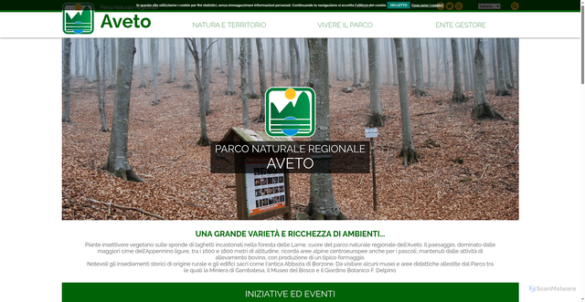 Security scan screenshot of https://www.parcoaveto.it/