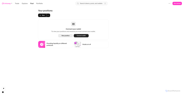 Security scan screenshot of https://web-git-06-17-featwebaddportfoliopoolsanimatednu-18150b-uniswap.vercel.app/positions