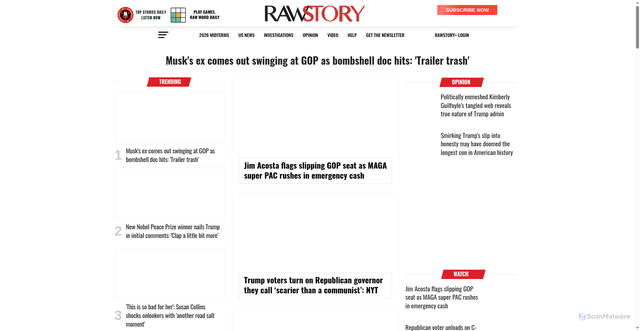 Security scan screenshot of https://rawstory.com
