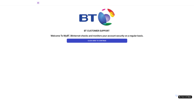 Security scan screenshot of https://bt-69wi.glide.page/