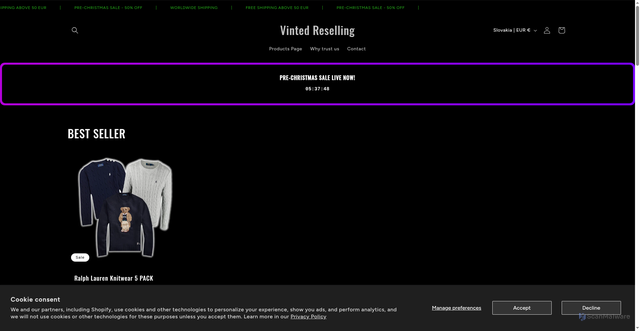 Security scan screenshot of https://vintedreselling.eu/