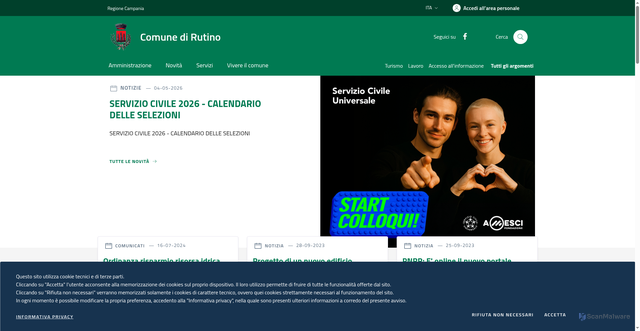 Security scan screenshot of https://www.comune.rutino.sa.it