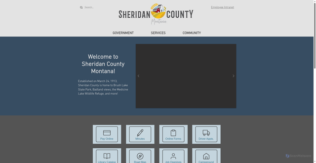 Security scan screenshot of https://www.sheridancountymt.gov/