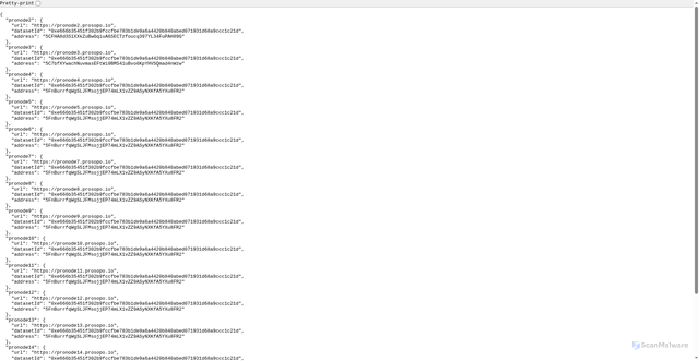 Security scan screenshot of https://provider-list.prosopo.io