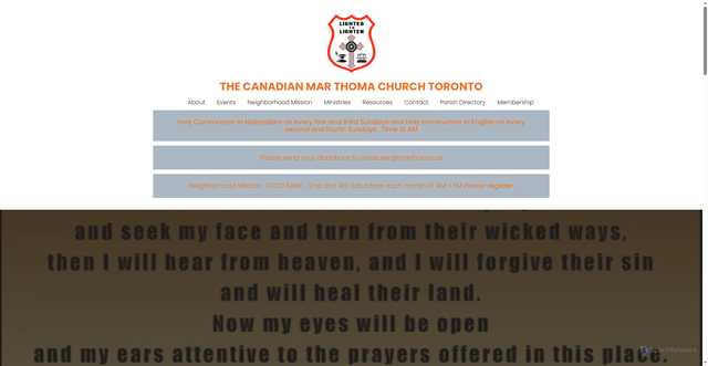 Security scan screenshot of canadianmarthomachurch.com
