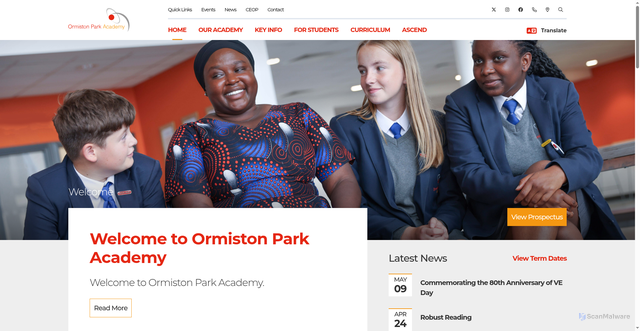 Security scan screenshot of https://ormistonpark.org.uk/