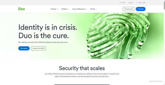 Security scan screenshot of https://api-7d76616a.duosecurity.com