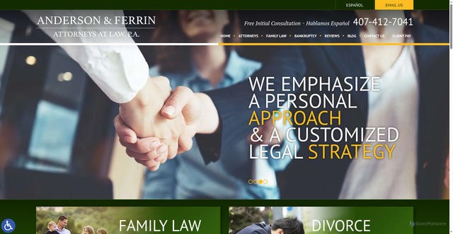 Security scan screenshot of https://www.vandersonlaw.com/