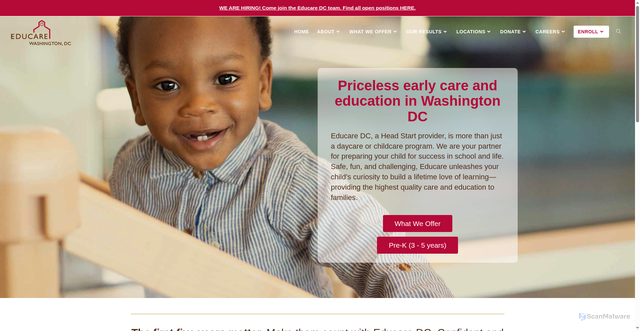 Security scan screenshot of https://www.educaredc.org/