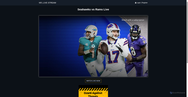 Security scan screenshot of https://vitema.vi.gov/updt/video/video-seahawks-vs-rams-nfl-game-live-hdtv-espn-ustv-5.html