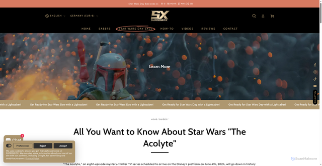 Security scan screenshot of https://superneox.com/blogs/guides/the-acolyte?srsltid=AfmBOooJpg2TaoD46apN8tMdSEWelJ4lkXDg0wefr4nN32_Lnx6aSYxu