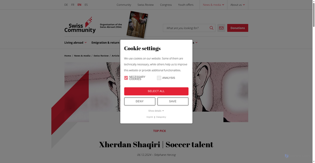 Security scan screenshot of https://www.swisscommunity.org/en/news-media/swiss-revue/article/xherdan-shaqiri