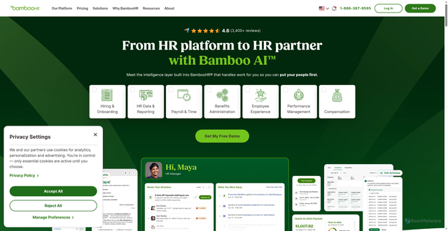 Security scan screenshot of https://hogarth.bamboohr.com