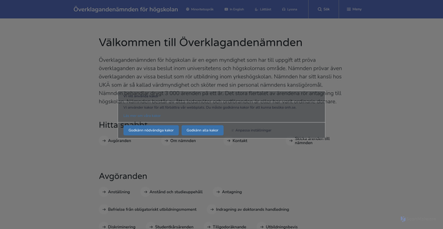 Security scan screenshot of https://www.onh.se/