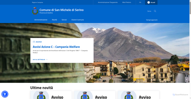 Security scan screenshot of https://www.comune.sanmichelediserino.av.it/