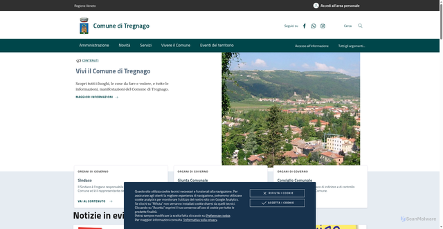 Security scan screenshot of https://www.comune.tregnago.vr.it/