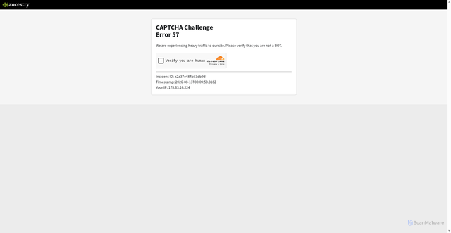 Security scan screenshot of https://support.ancestry.com