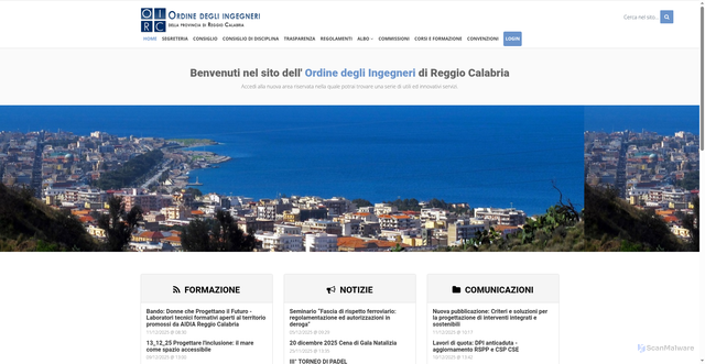 Security scan screenshot of https://www.ordingrc.it/