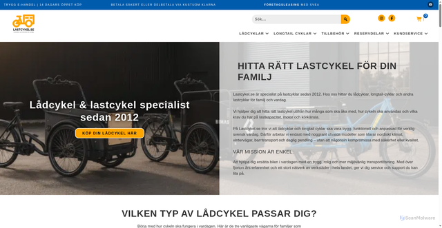Security scan screenshot of https://el-lastcyklar.se