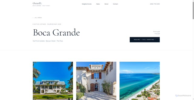 Security scan screenshot of https://oceanfl.pages.dev/listings/boca-grande