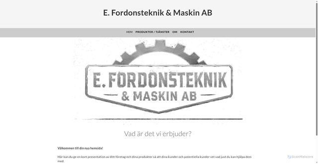 Security scan screenshot of https://efordonsteknikmaskin.se