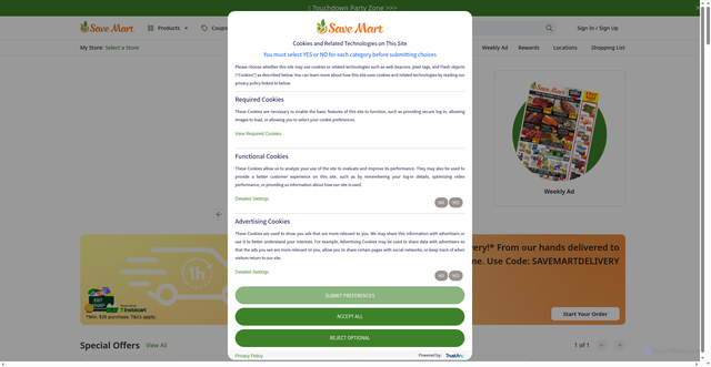 Security scan screenshot of https://savemart.com