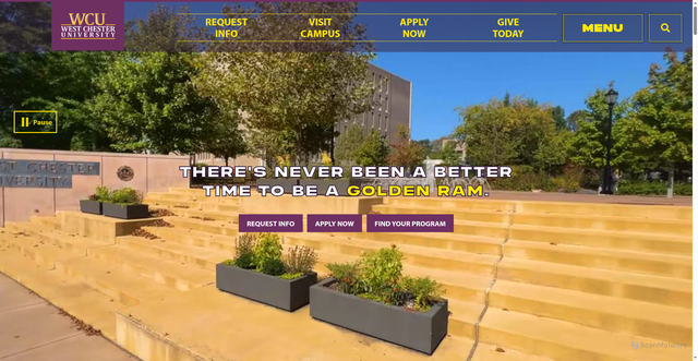 Security scan screenshot of https://wcupa.edu