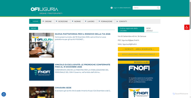 Security scan screenshot of https://www.fnofi.it/ofi-liguria/