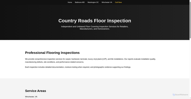 Security scan screenshot of https://countryroadsfloorinspection.com/