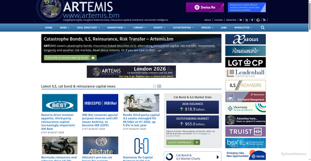 Security scan screenshot of https://www.artemis.bm