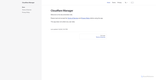 Security scan screenshot of https://cloudflare-app-web-site.pages.dev/