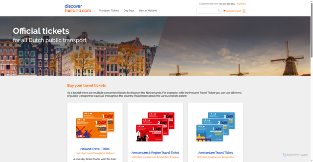 Security scan screenshot of https://www.discoverholland.com/