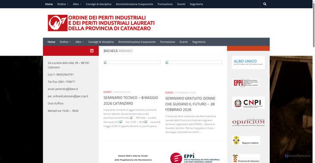 Security scan screenshot of https://www.periti-industriali.cz.it