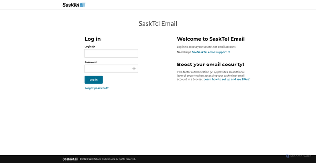 Security scan screenshot of https://sasktel.net