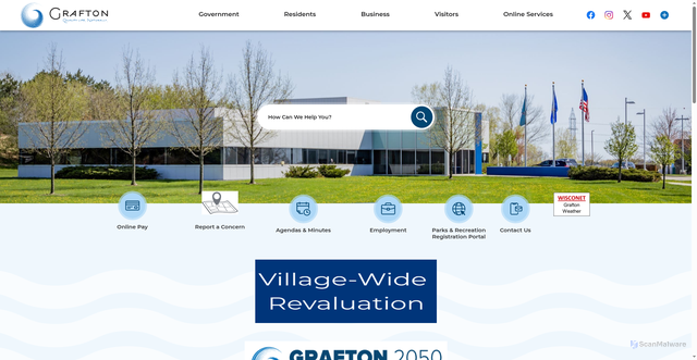 Security scan screenshot of https://villageofgraftonwi.gov/