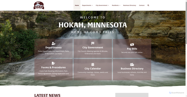 Security scan screenshot of https://www.cityofhokah-mn.gov/