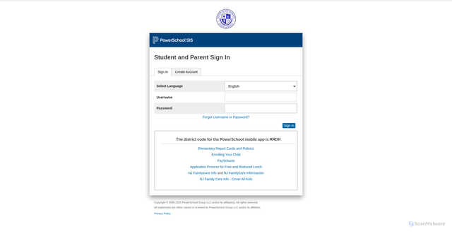 Security scan screenshot of https://spf.powerschool.com