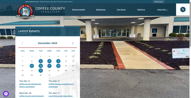 Security scan screenshot of https://coffeecountytn.gov/