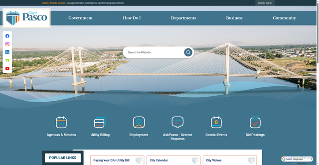 Security scan screenshot of https://pasco-wa.gov/