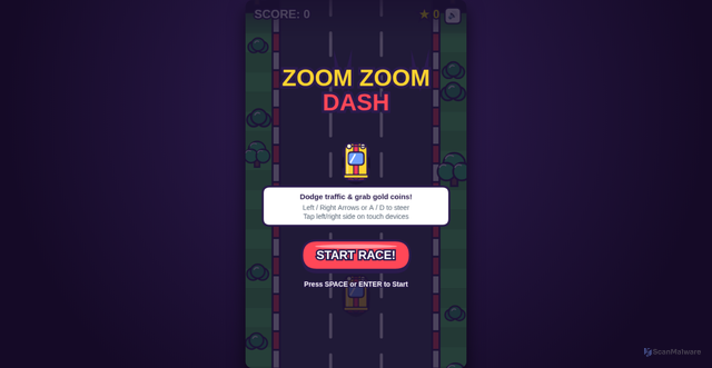 Security scan screenshot of http://zoom-zoom-dash.pages.dev/