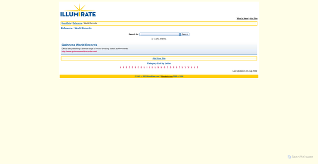 Security scan screenshot of http://www.illumirate.com/reference/world-records/