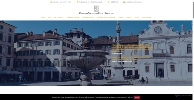 Security scan screenshot of https://www.consiglionotarileudine.it/