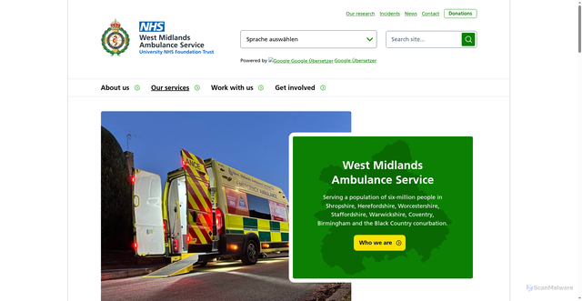 Security scan screenshot of https://www.wmas.nhs.uk/