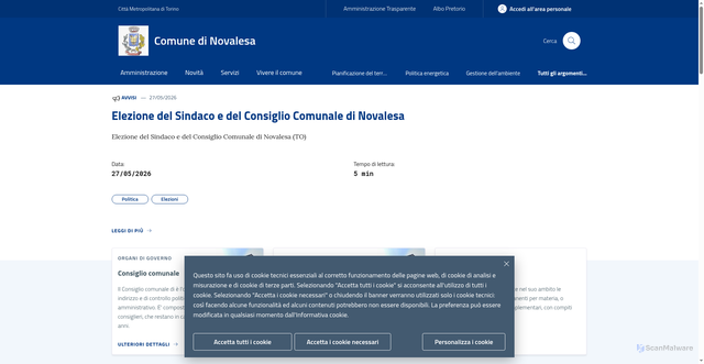 Security scan screenshot of https://www.comune.novalesa.to.it