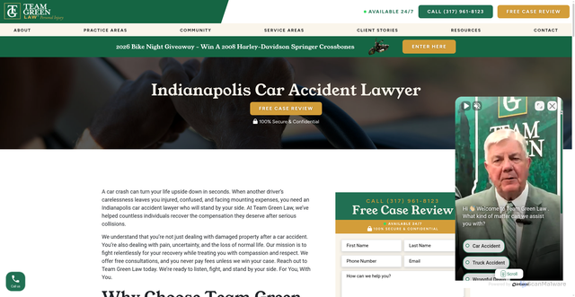 Security scan screenshot of https://teamgreenlaw.wpenginepowered.com/practice-areas/car-accident-lawyer/car-accident-lawyer-indianapolis/