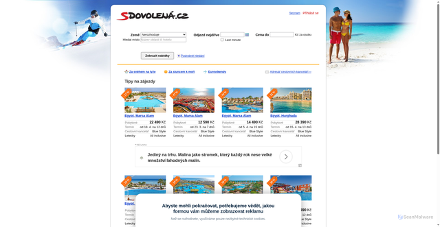 Security scan screenshot of https://sdovolena.seznam.cz
