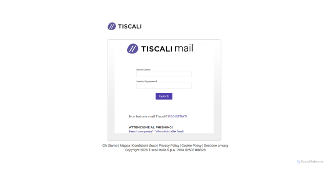 Security scan screenshot of https://helpdesk-tiscali.weebly.com/