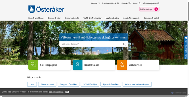 Security scan screenshot of http://www.osteraker.se