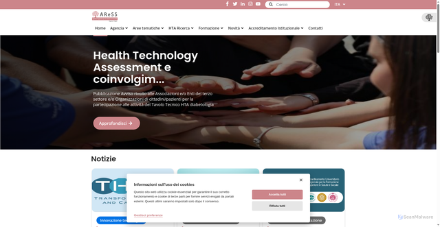 Security scan screenshot of https://www.sanita.puglia.it/web/aress