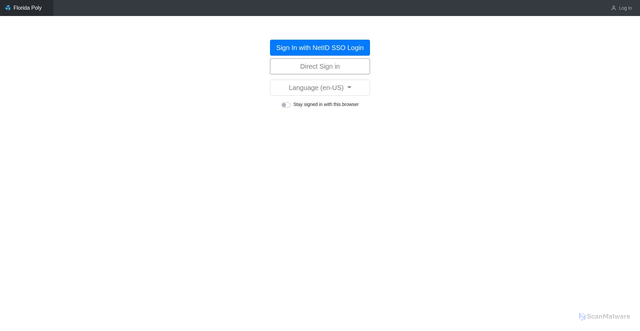 Security scan screenshot of https://floridapoly.sassafrascloud.com